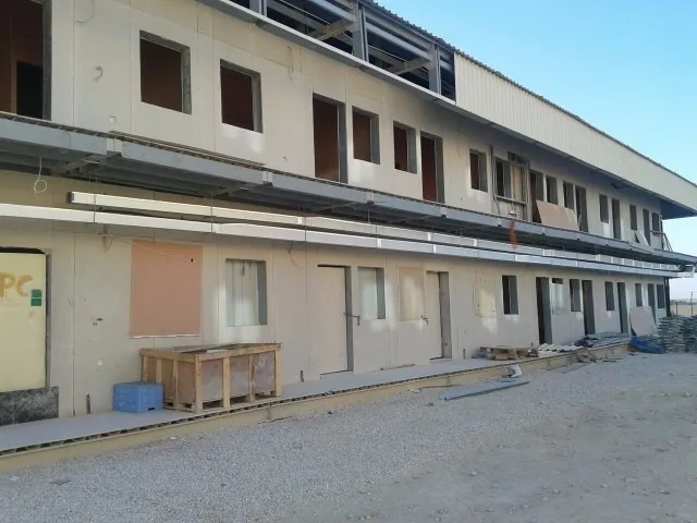 Completed steel building, Qatar